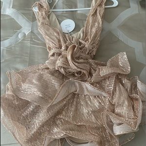 CHAMPAGNE COLORED SEQUIN DRESS